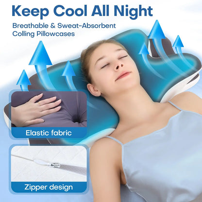 Ultimate Comfort: Ergonomic Double-Sided Neck Pillow with Cooling Cover and Extra-Large Armrest for All Sleep Positions